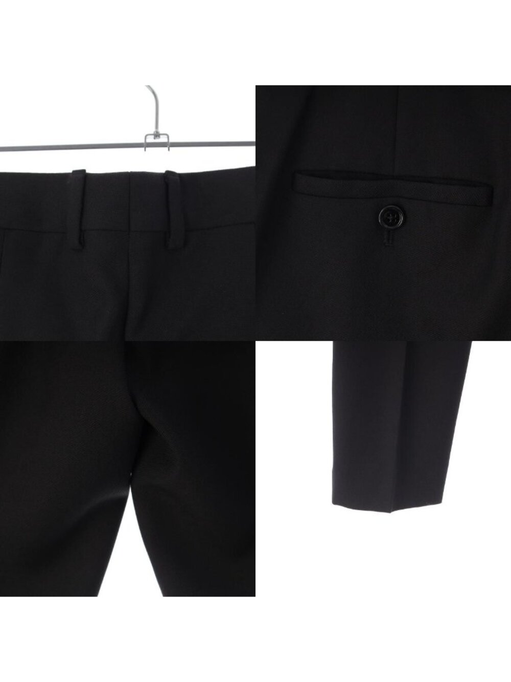 Celine Wool Side Line Trousers Long Pants Black 36 - Picture 9 of 10